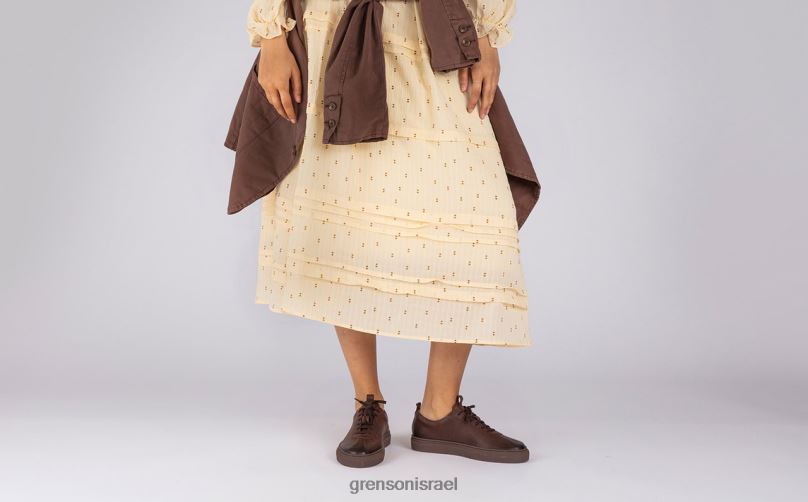 נשים קפה מבריק נעלי ספורט 1 Grenson J4F4Z338 נעלי ספורט