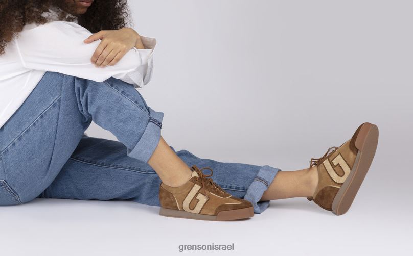 נשים קפה/שמנת נעלי ספורט 51+ Grenson J4F4Z362 נעלי ספורט