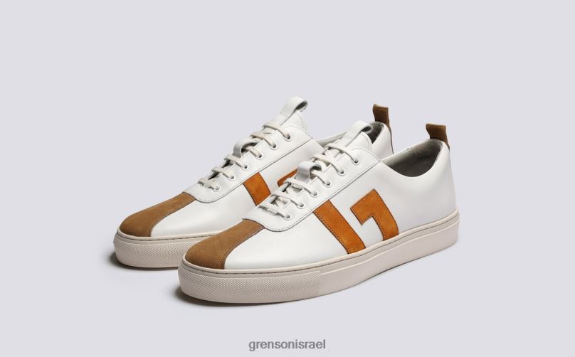 גברים לבן צהוב נעלי ספורט 67 Grenson J4F4Z196 נעלי ספורט