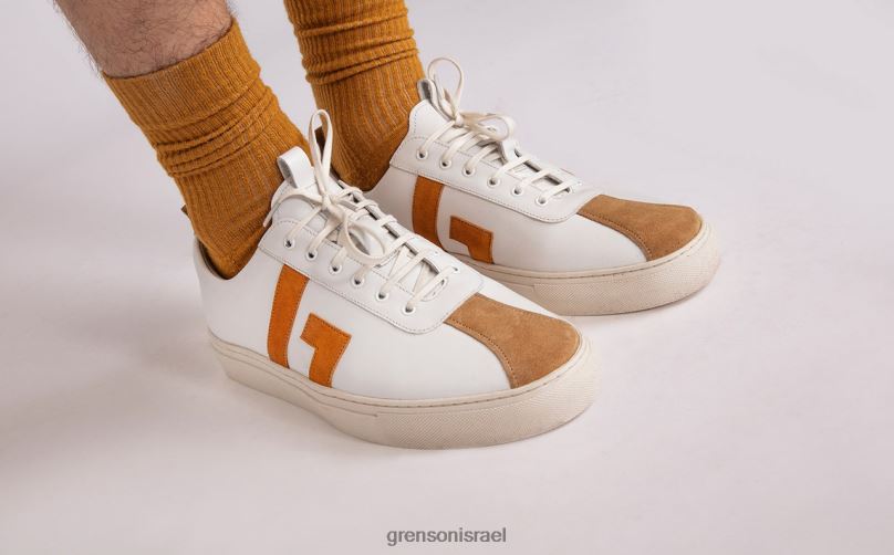 גברים לבן צהוב נעלי ספורט 67 Grenson J4F4Z196 נעלי ספורט