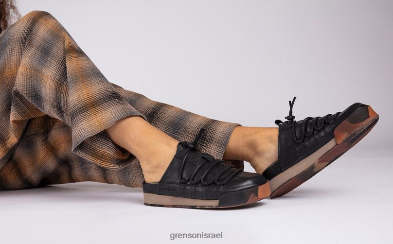 נשים שחור מבריק נעלי ספורט 75 Grenson J4F4Z358 נעלי ספורט
