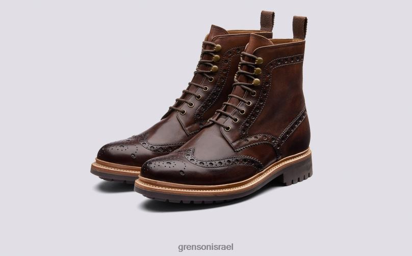 גברים חום כהה פרד Grenson J4F4Z1 מגפיים