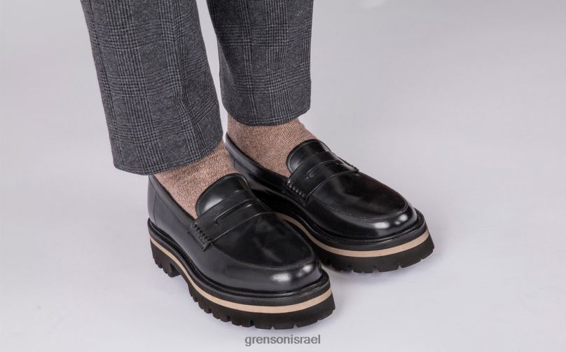 גברים שָׁחוֹר ג'פרי Grenson J4F4Z126 מוֹקָסִינִים