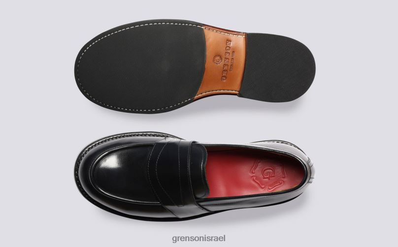 גברים שָׁחוֹר ארני Grenson J4F4Z144 מוֹקָסִינִים