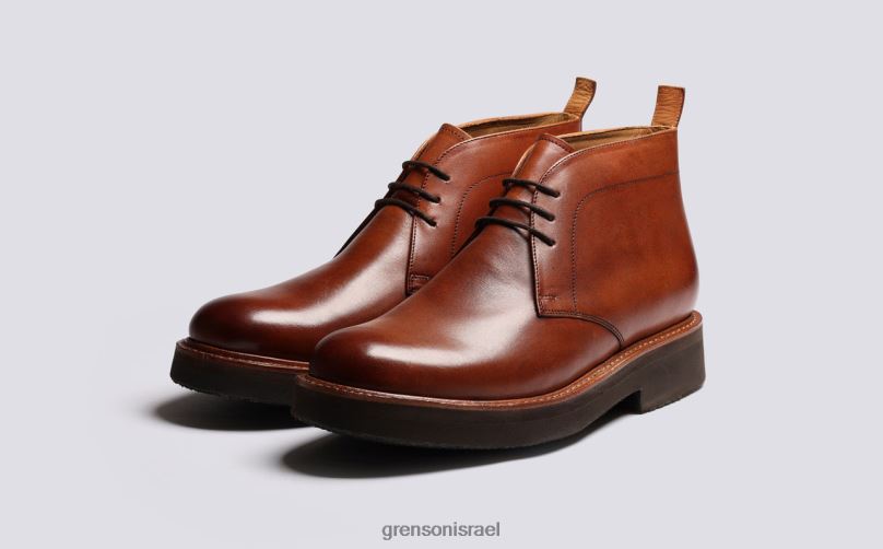 גברים שזוף צבוע ביד קלמנט Grenson J4F4Z21 מגפיים