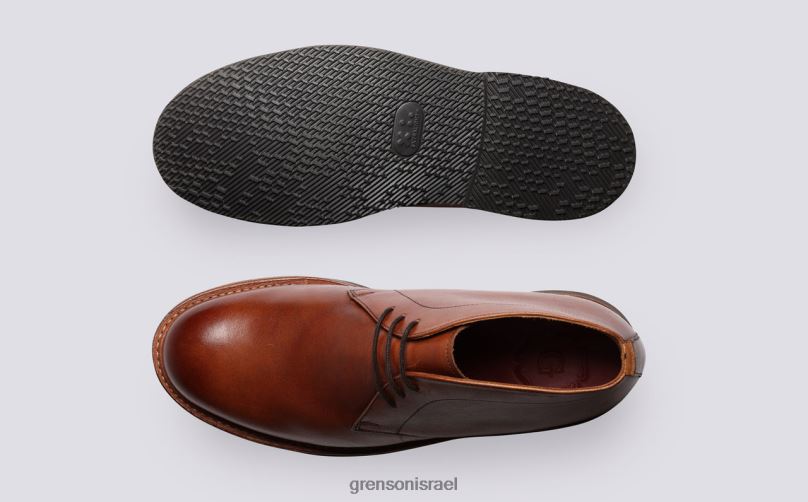 גברים שזוף צבוע ביד קלמנט Grenson J4F4Z21 מגפיים