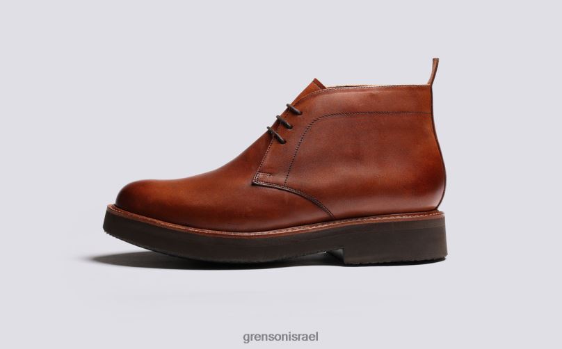 גברים שזוף צבוע ביד קלמנט Grenson J4F4Z21 מגפיים
