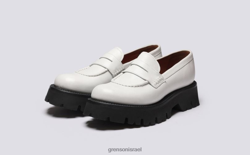 נשים לבן כובען Grenson J4F4Z242 מוֹקָסִינִים