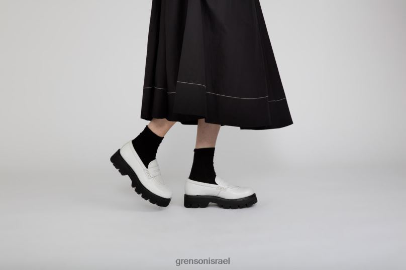 נשים לבן כובען Grenson J4F4Z242 מוֹקָסִינִים