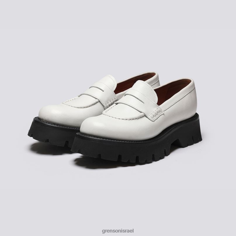 נשים לבן כובען Grenson J4F4Z242 מוֹקָסִינִים