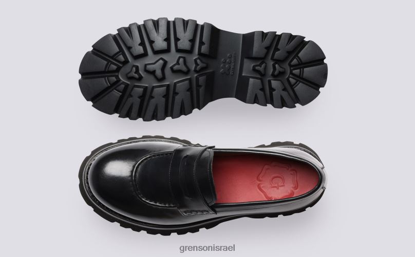 נשים שָׁחוֹר כובען Grenson J4F4Z243 מוֹקָסִינִים