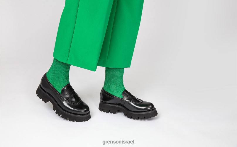 נשים שָׁחוֹר כובען Grenson J4F4Z243 מוֹקָסִינִים