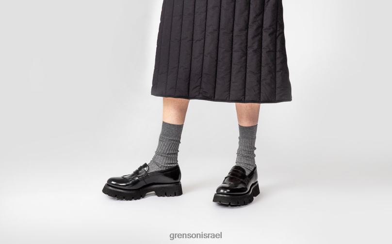 נשים שָׁחוֹר כובען Grenson J4F4Z243 מוֹקָסִינִים
