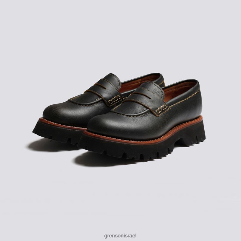 נשים חום וינטג' כובען Grenson J4F4Z257 מוֹקָסִינִים
