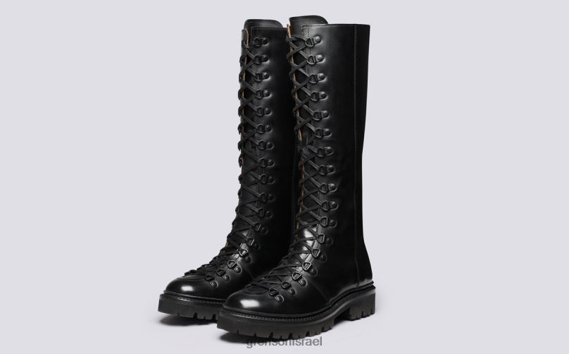 נשים שָׁחוֹר נאנט בגובה הברך Grenson J4F4Z304 מגפיים