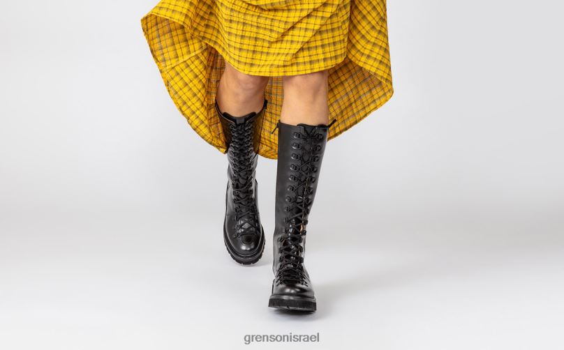 נשים שָׁחוֹר נאנט בגובה הברך Grenson J4F4Z304 מגפיים