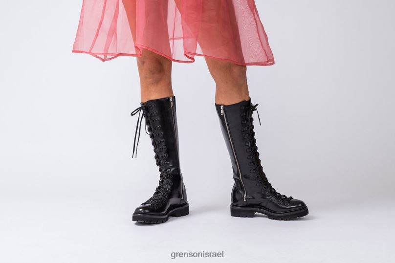 נשים שָׁחוֹר נאנט בגובה הברך Grenson J4F4Z304 מגפיים