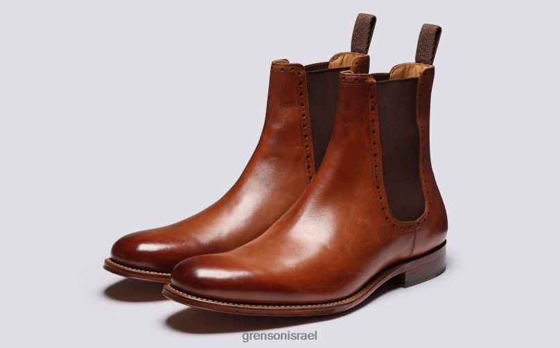 גברים שזוף צבוע ביד הווארד Grenson J4F4Z59 מגפיים