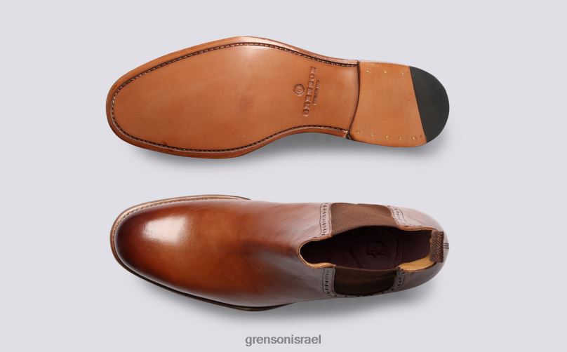 גברים שזוף צבוע ביד הווארד Grenson J4F4Z59 מגפיים