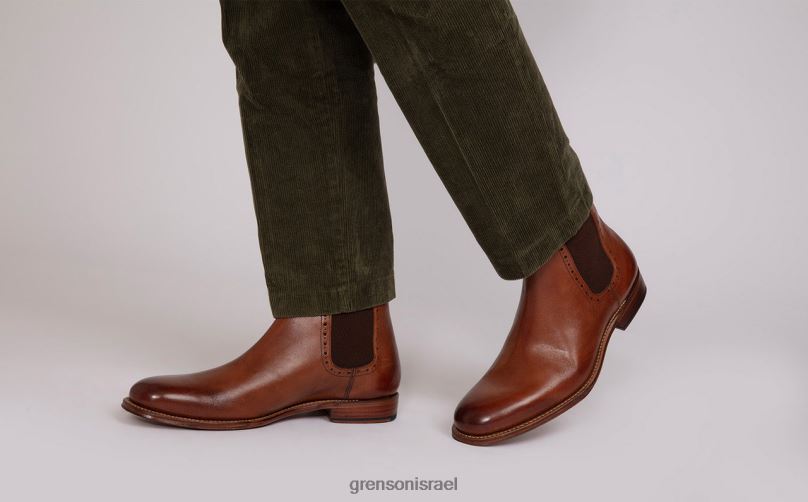 גברים שזוף צבוע ביד הווארד Grenson J4F4Z59 מגפיים