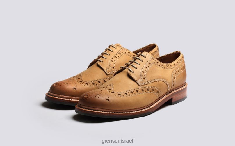 גברים ג'ינג'ר מבריק ארצ'י Grenson J4F4Z110 נעלי brogues