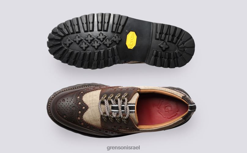 גברים בז' archie tech Grenson J4F4Z107 נעלי brogues