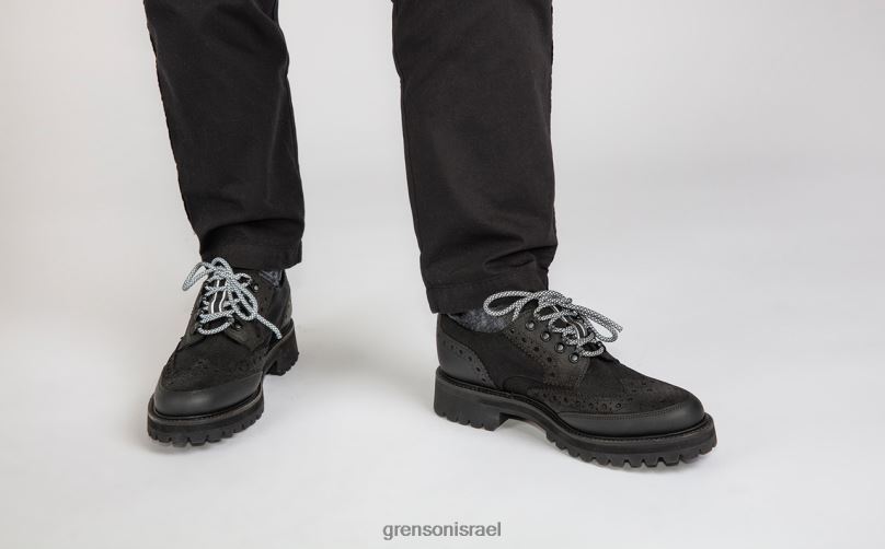 גברים שָׁחוֹר archie tech Grenson J4F4Z108 נעלי brogues