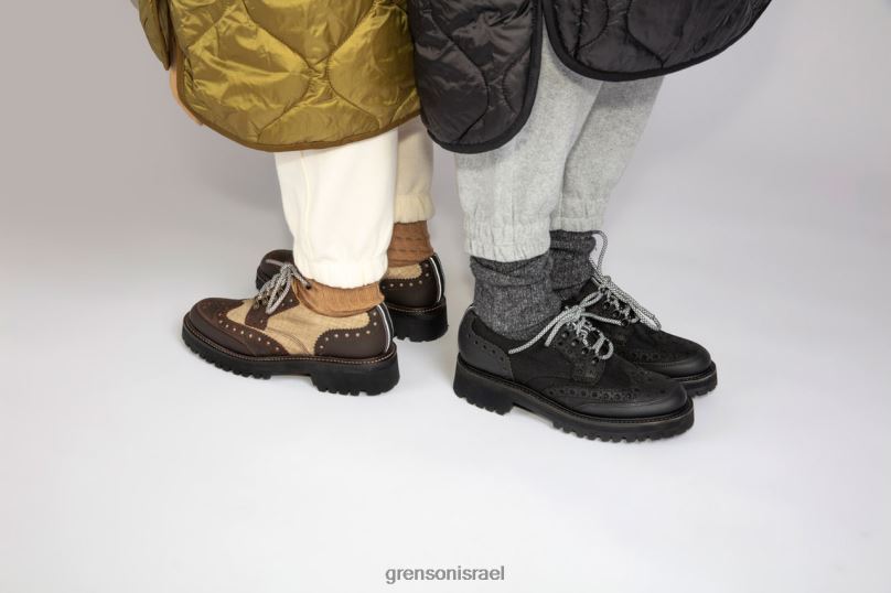 נשים שָׁחוֹר ava tech Grenson J4F4Z332 נעלי brogues