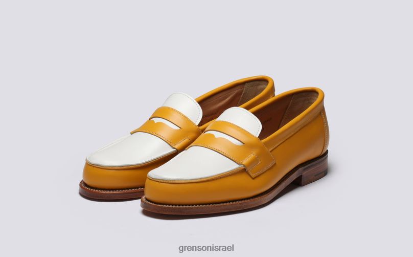 נשים צהוב לבן epsom Grenson J4F4Z236 מוֹקָסִינִים