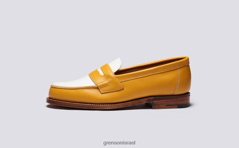 נשים צהוב לבן epsom Grenson J4F4Z236 מוֹקָסִינִים