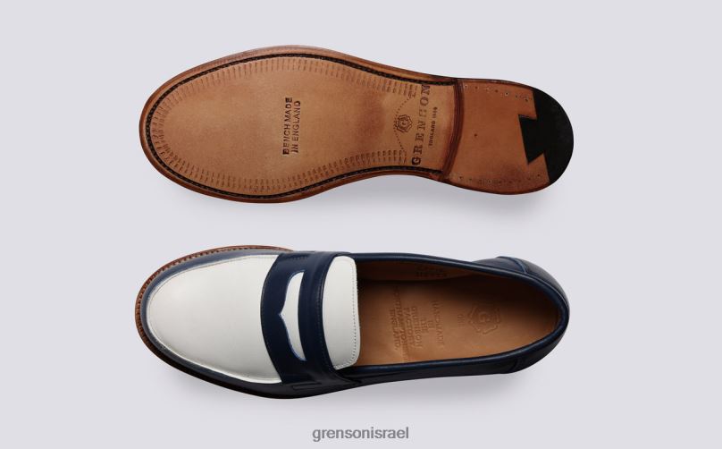 נשים חיל הים/לבן epsom Grenson J4F4Z238 מוֹקָסִינִים